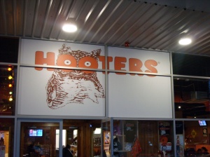 Entrance to new Hooters restaurant in Cardiff